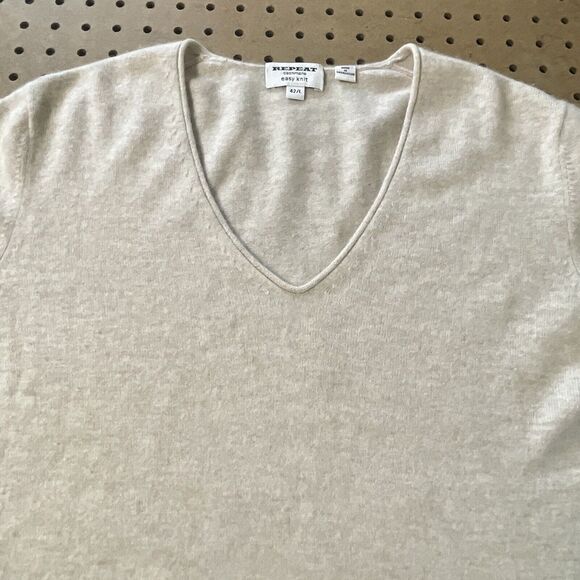 Repeat Brand Easy Knit 100% Pure Cashmere Sweater Jumper Beige 42/Large Women - Picture 3 of 9